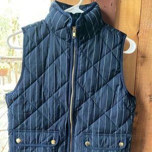 NWT J. Crew Puffer Vest Pinstripe